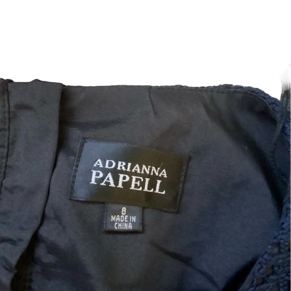 Dark Navy Blue Lace Sheath Dress, size 8, Adrianna Papell - Picture 3 of 4